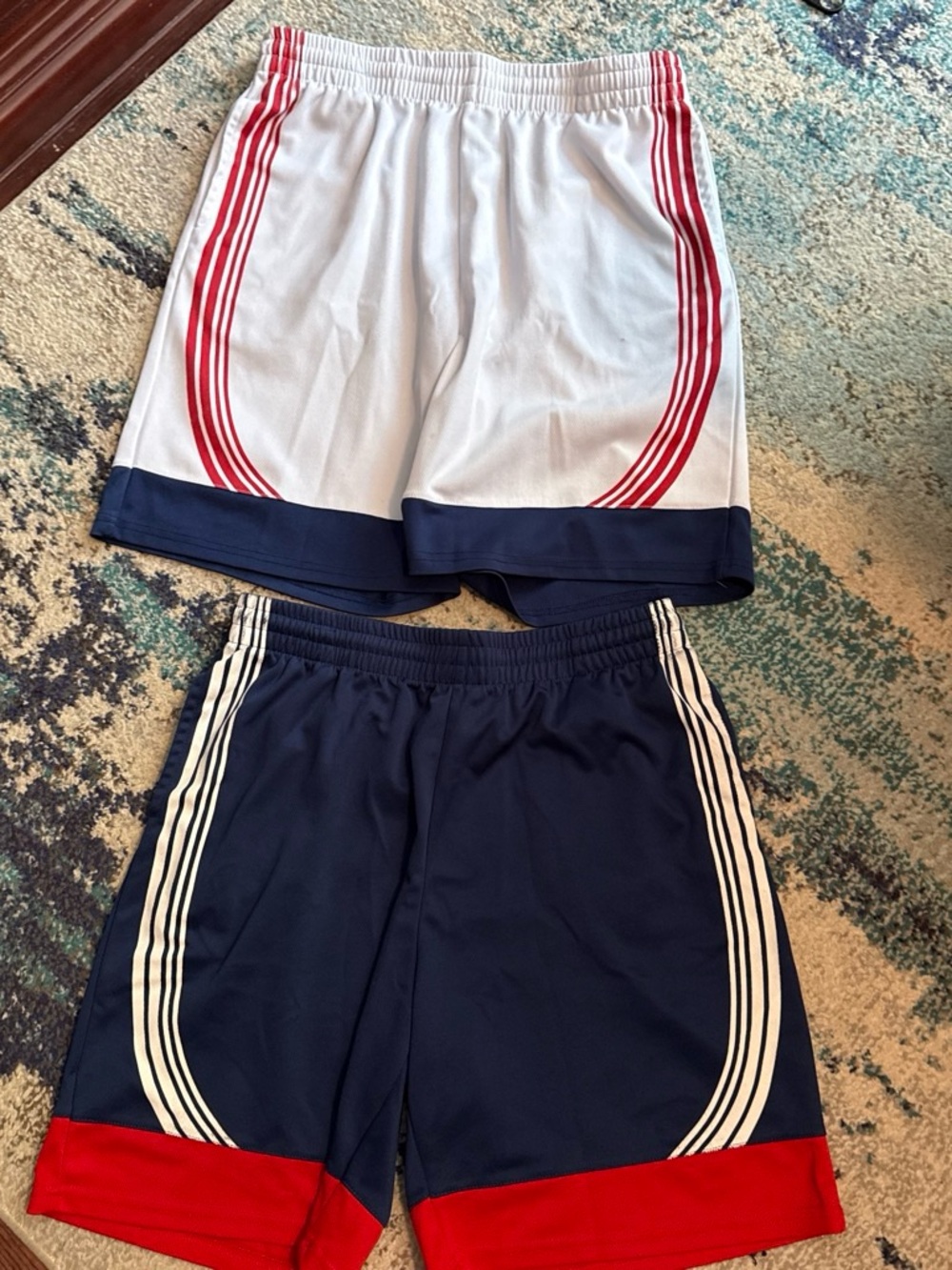 Jump Athletic Shorts Duo - White/Red & Navy/Red